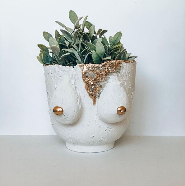 Goddess Crystal Concrete Pot
